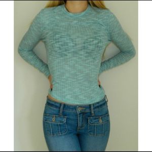 XS Free People sheer fitted top